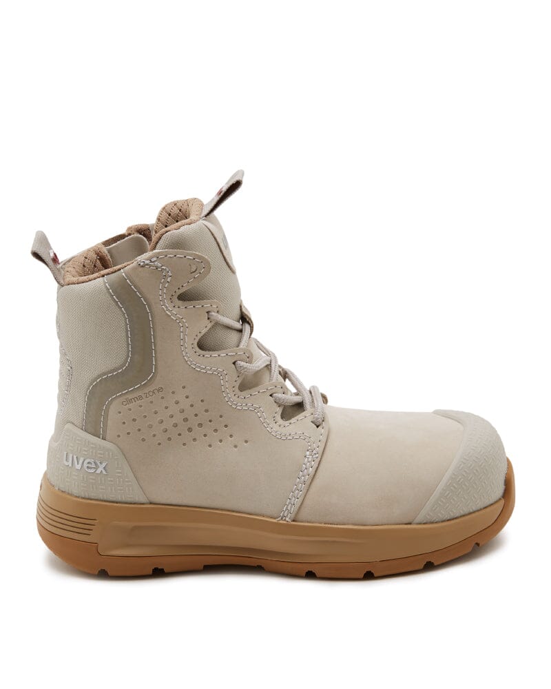 Womens 3 x-flow Zip Side Safety Boot - Cement/Tan - Image 6