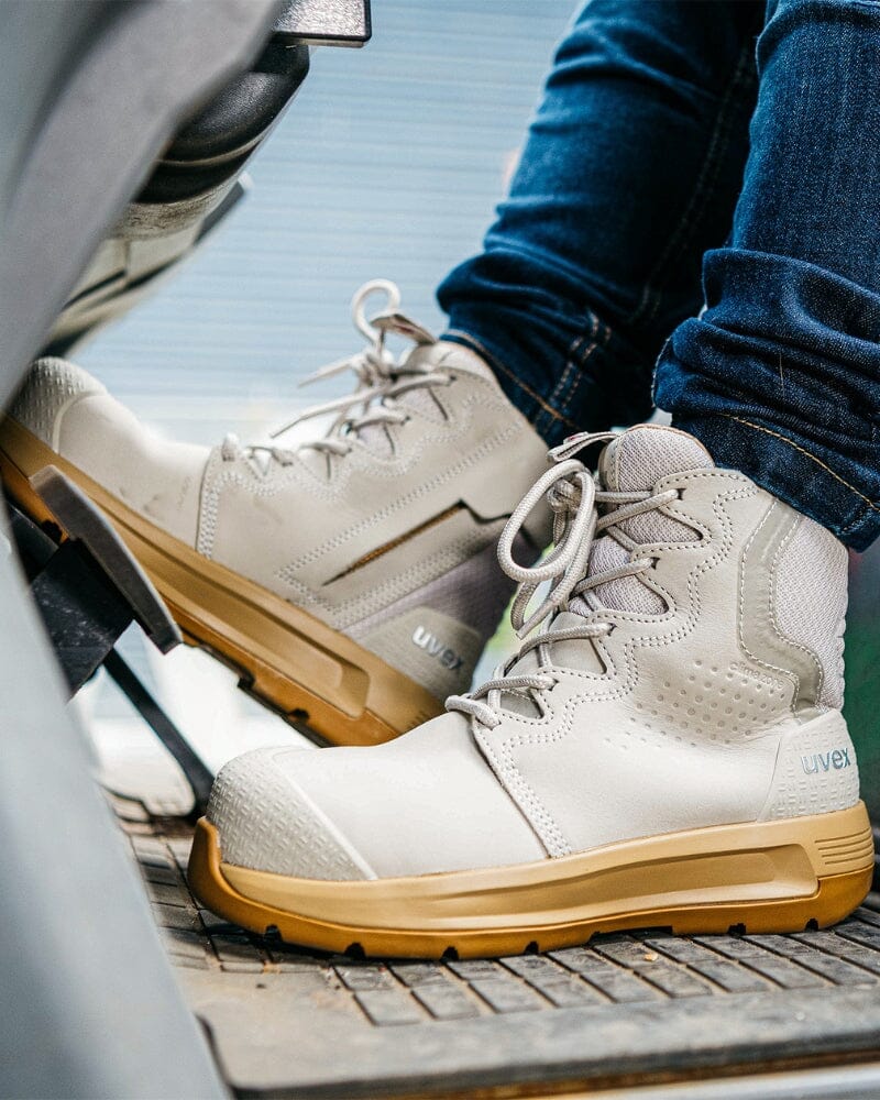 Womens 3 x-flow Zip Side Safety Boot - Cement/Tan - Image 9
