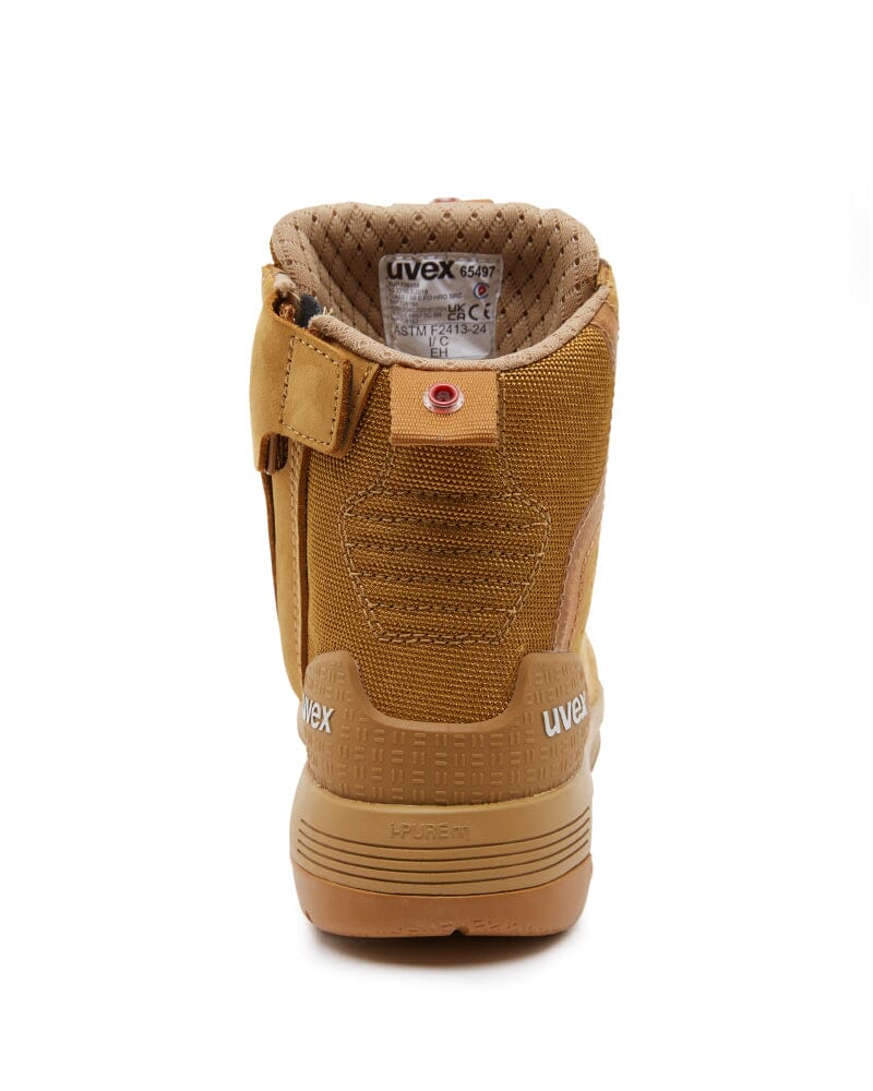 Womens 3 x-flow Zip Side Safety Boot - Tan - Image 3