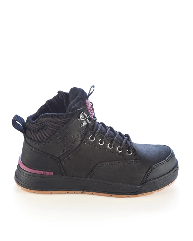 Womens 3056 Zip Side Safety Boot - Black - Image 4