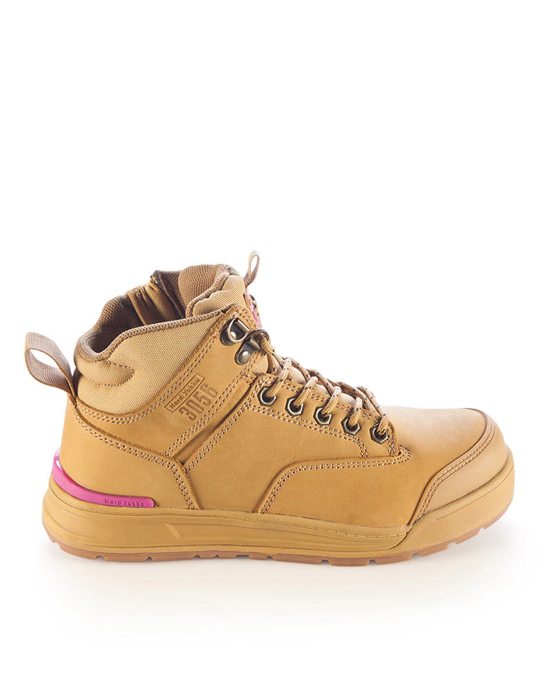 Womens 3056 Zip Side Safety Boot - Wheat - Image 4