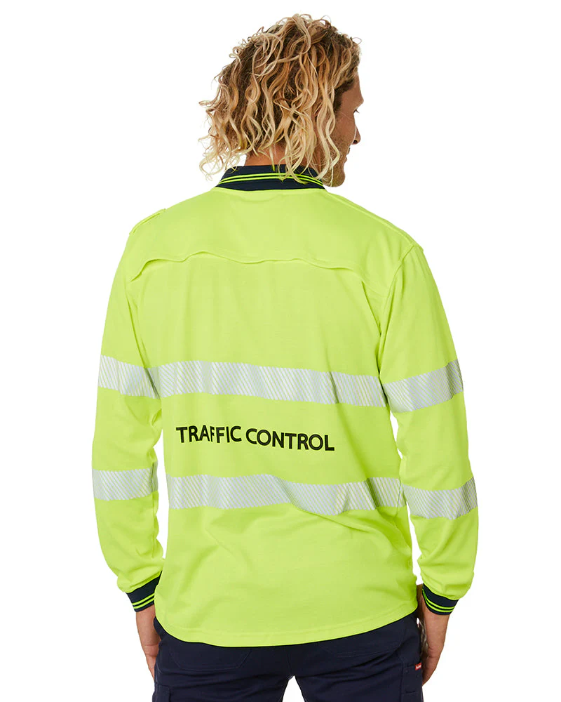 Traffic Control LS Taped Polo Shirt - Yellow - Image 4