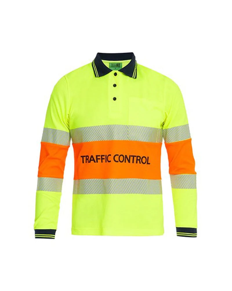 Womens Traffic Control LS Taped Polo Shirt - Orange - Image 10