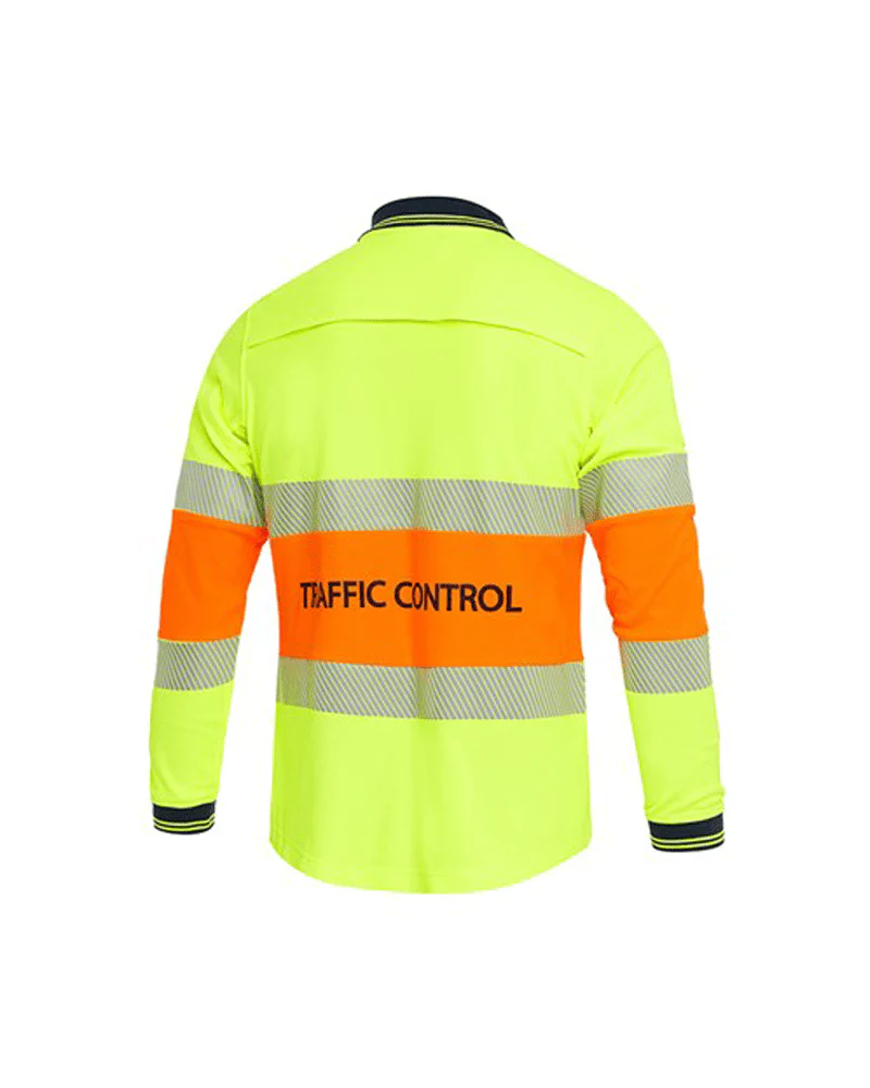 Womens Traffic Control LS Taped Polo Shirt - Orange - Image 11