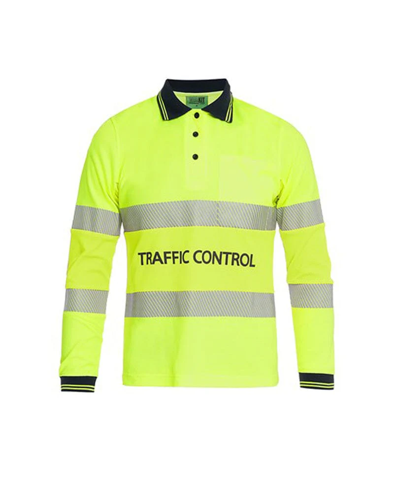Womens Traffic Control LS Taped Polo Shirt - Yellow - Image 12