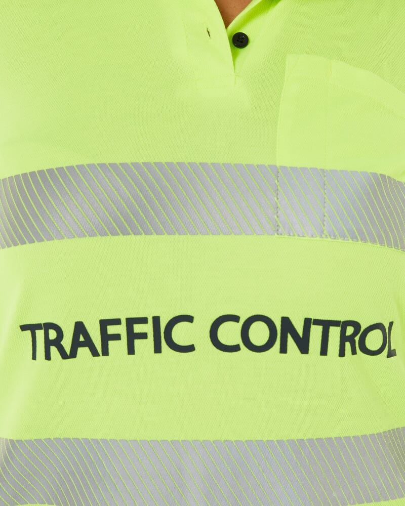 Womens Traffic Control LS Taped Polo Shirt - Yellow - Image 8