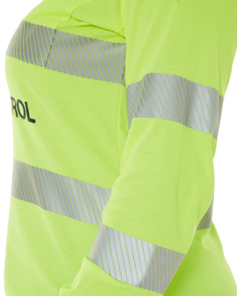 Womens Traffic Control LS Taped Polo Shirt - Yellow - Image 9