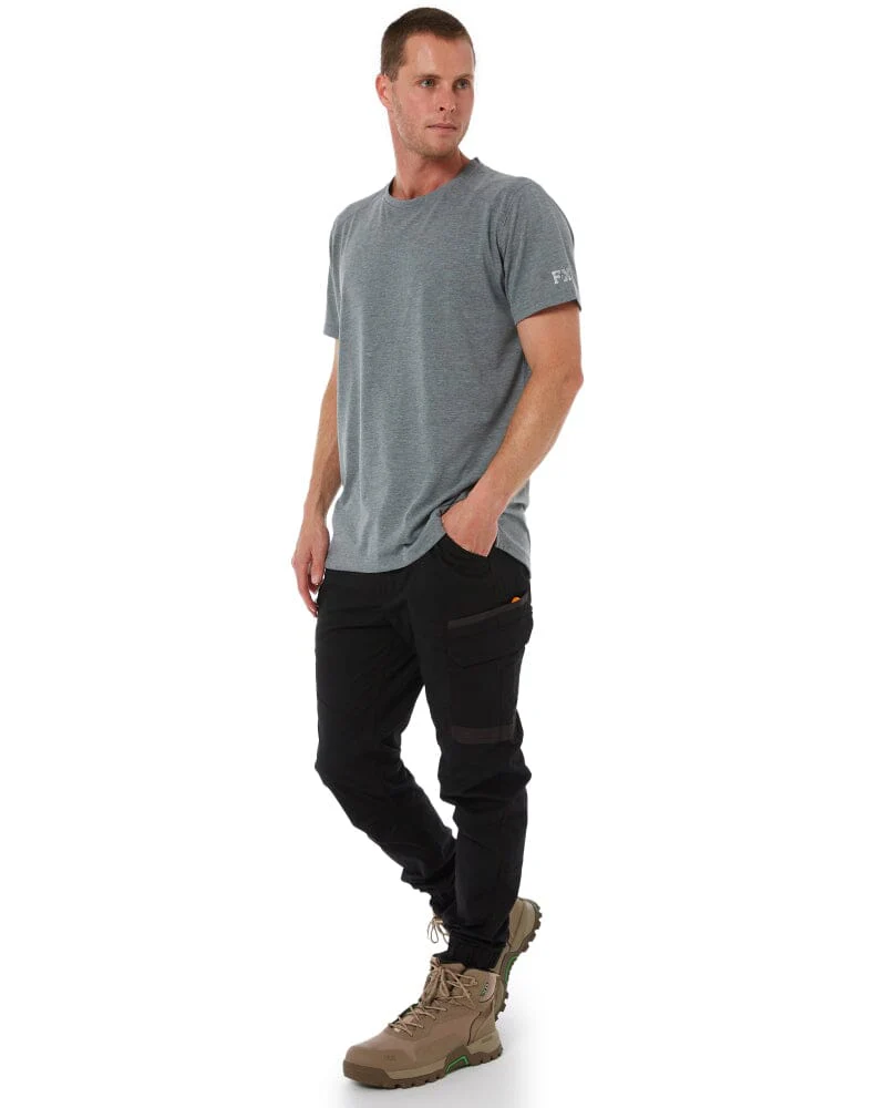 WP-12C Cuffed Elastic Waist Stretch Ripstop Work Pant - Black - Image 2