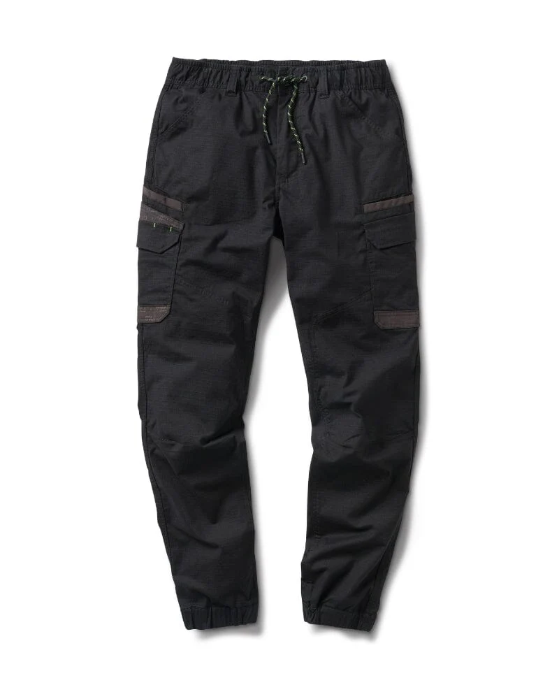 WP-12C Cuffed Elastic Waist Stretch Ripstop Work Pant - Black - Image 8
