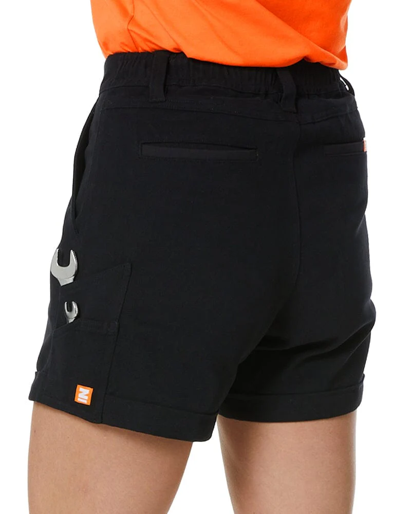 Tradies The Workz Womens Shorts 2 Value Pack - Black - Image 4
